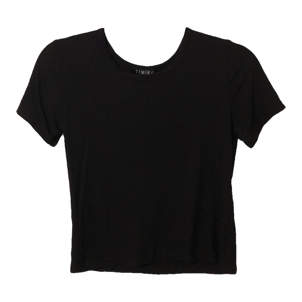 Black Ribbed Baby Tee
